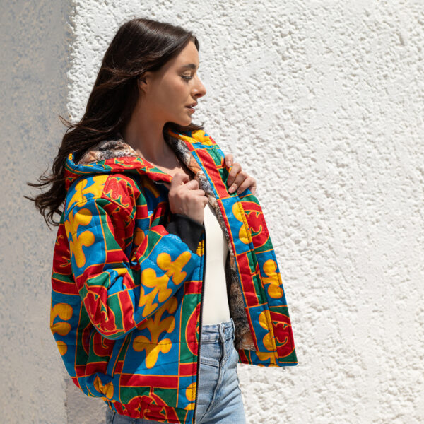 African Print padded  Jacket με Κουκούλα | Statement Ethnic Fashion