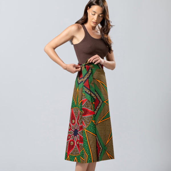 Midi African Print Wrap Φούστα   Handmade Ethnic Skirt