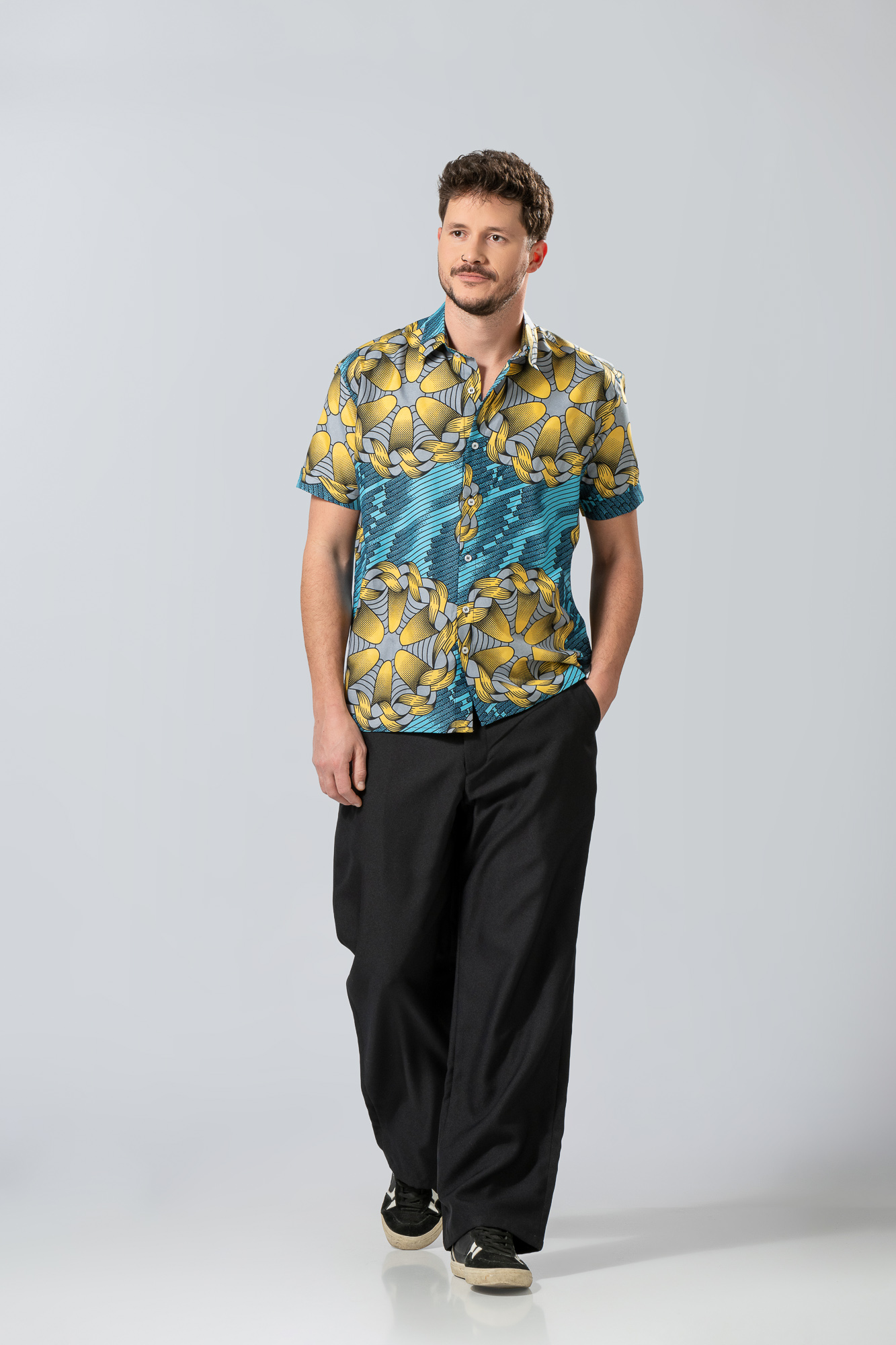 Ανδρικό Geometric Print Πουκάμισο | Contemporary Resort Style - Image 3