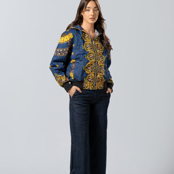 African Print Bomber Jacket με Κουκούλα  | Urban Ethnic Style
