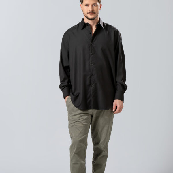 Minimal Μαύρο Ανδρικό Πουκάμισο  | Contemporary Smart Casual Style