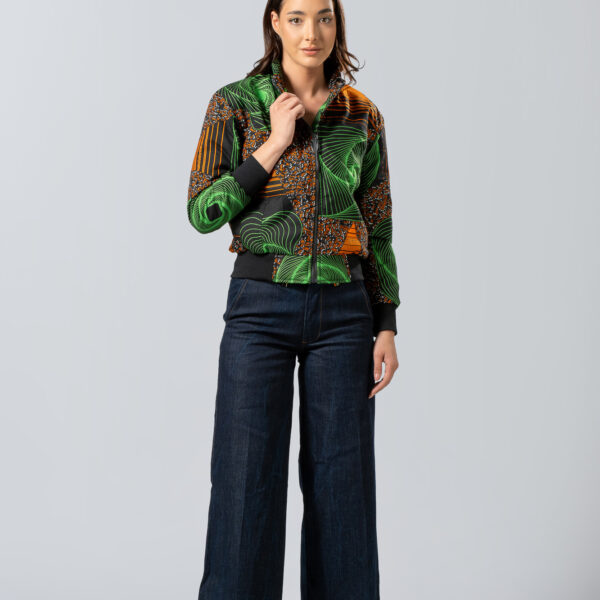 African Print Woman s  Cropped Bomber Jacket  | Urban Statement Style