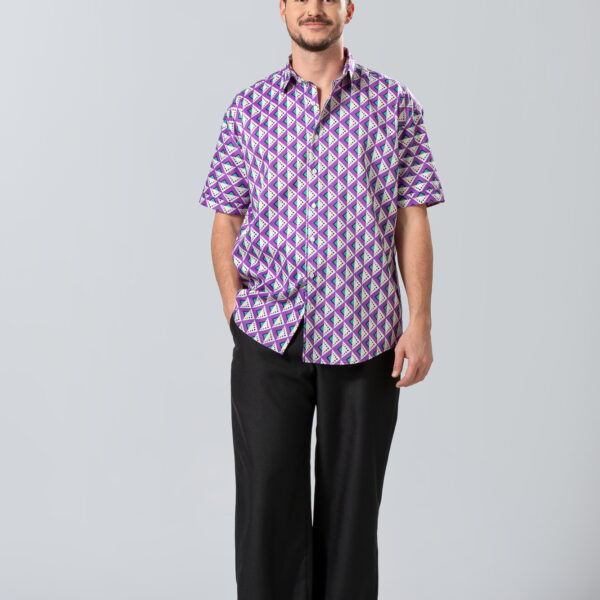Ανδρικό Geometric Print Πουκάμισο  | Contemporary Urban Style