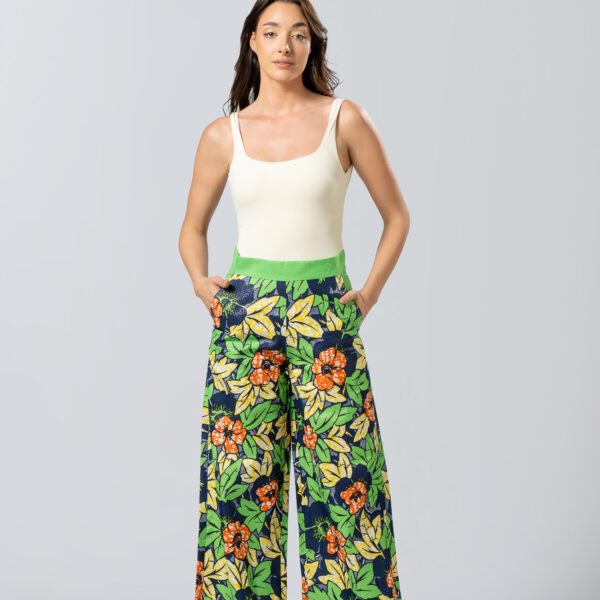 Tropical Wide Leg Παντελόνα |  Floral Resort Style