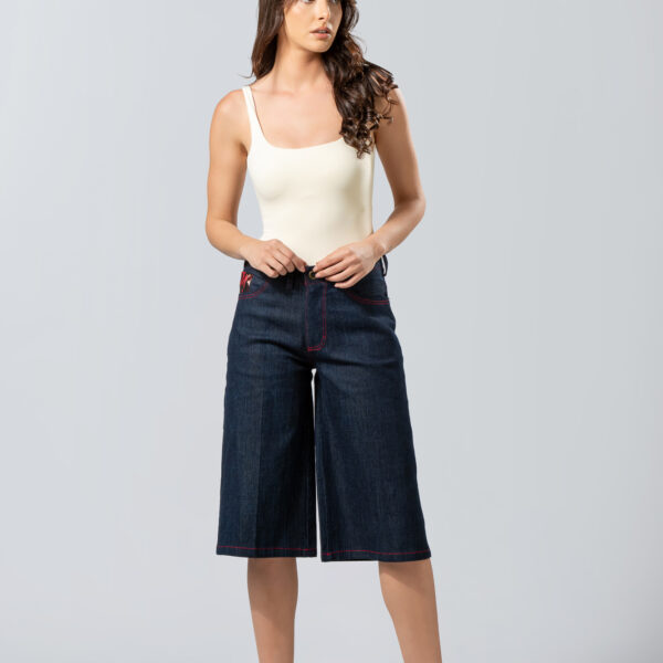 Denim Culotte Γυναικείο Παντελόνι | Wide Leg Casual Chic Style