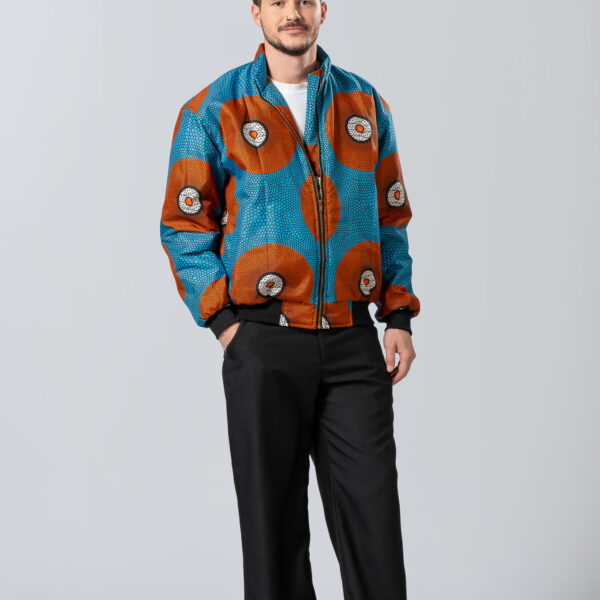 Azure Eclipse Bomber Jacket